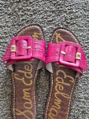 Sam Edelman Hot Pink Buckle Slide Sandals